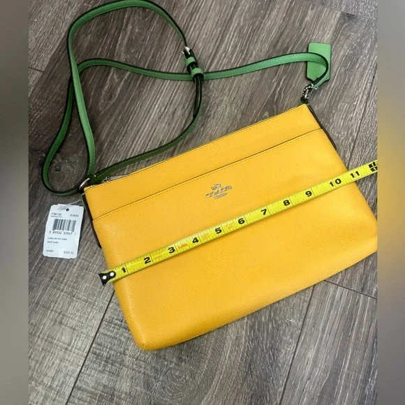 Coach crossbody handbag in yellow with green strap, NWT - pet & smoke free home - Picture 12 of 12